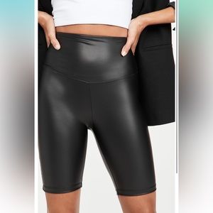 Yummie Black Faux Leather Bike Shorts EUC Size Small